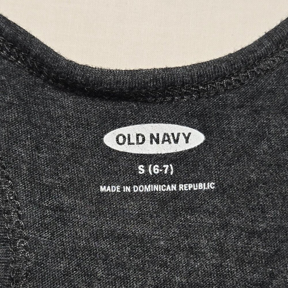 Old‎ Navy Tank Top Girls Small 6 Gray Racerback Turtle Beach Floral Sleeveless - Picture 9 of 11